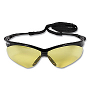 KleenGuard Nemesis Safety Glasses, Black Half Frame, Amber Dual Lens (25659)