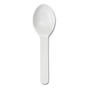 World Centric PLA Compostable Cutlery, Tasting Spoon, Plastic, 3", Light Beige, 3,000/Carton (SPCS3)