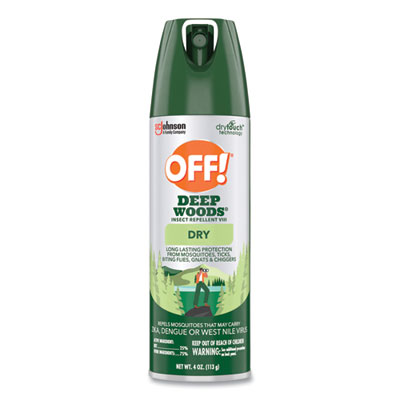 OFF! Deep Woods Dry Insect Repellent, 4 oz Aerosol Spray, 12/Carton (315652)