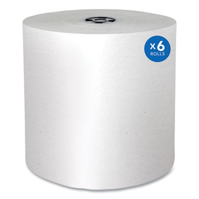 Pro Hard Roll Paper Towels with Absorbency Pockets for Scott Pro Dispenser, Gray Core Only, 1-Ply, 7.5" x 900 ft, 6 Rolls/CT (43960)