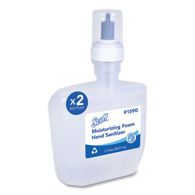 Scott Pro Moisturizing Foam Hand Sanitizer, 1,200 mL Cassette, Fruity Cucumber Scent, 2/Carton (91590)