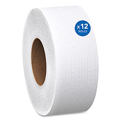 Scott Essential 100% Recycled Fiber JRT Bathroom Tissue for Business, Septic Safe, 2-Ply, 3.55" x 1,000 ft, White, 12 Rolls/Carton (67805)