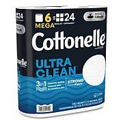 Cottonelle Ultra CleanCare Toilet Paper, Strong Tissue, Septic Safe, 1-Ply, White, 284 Sheets/Roll, 6 Rolls/Pack, 36 Rolls/Carton (55699)