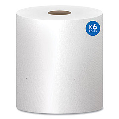Scott Essential High Capacity Hard Roll Towels for Business, 1-Ply, 8" x 1,000 ft, 1.5" Core, Recycled, White, 6 Rolls/Carton (01005)
