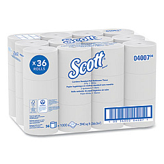 Scott Essential Coreless SRB Bathroom Tissue, Septic Safe, 2-Ply, White, 1,000 Sheets/Roll, 36 Rolls/Carton (04007)