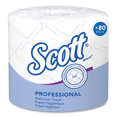 Scott Essential Standard Roll Bathroom Tissue for Business, Septic Safe, 2-Ply, White, 550 Sheets/Roll, 80 Rolls/Carton (04460)