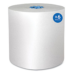 Pro Hard Roll Paper Towels with Absorbency Pockets for Scott Pro Dispenser, Blue Core Only, 1-Ply, 7.5" x 900 ft, 6 Rolls/CT (43959)
