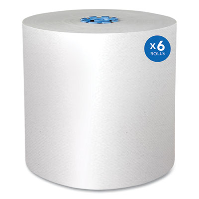 Pro Hard Roll Paper Towels with Absorbency Pockets for Scott Pro Dispenser, Blue Core Only, 1-Ply, 7.5" x 900 ft, 6 Rolls/CT (43959)