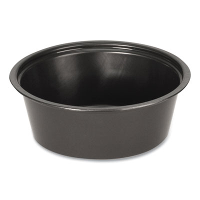 Fabri-Kal Portion Cups, 1.5 oz, Plastic, Black, 250/Sleeve, 10 Sleeves/Carton (PPC150B)