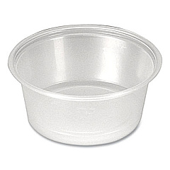 Fabri-Kal Portion Cups, 1.5 oz, Plastic, Clear, 250/Sleeve, 10 Sleeves/Carton (PPC150)