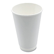 Boardwalk Paper Hot Cups, Double-Walled, 16 oz, White, 500/Carton (DW16HCUP)