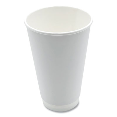 Boardwalk Paper Hot Cups, Double-Walled, 16 oz, White, 500/Carton (DW16HCUP)