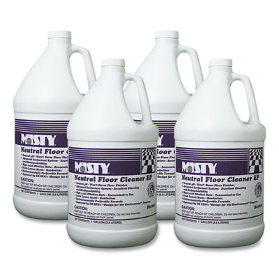 Misty Neutral Floor Cleaner EP, Lemon, 1 gal Bottle, 4/Carton (1033704)