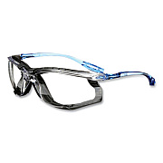 3M Virtua CCS Protective Eyewear with Foam Gasket, Blue Half Frame, Clear Dual Lens (1187200000)