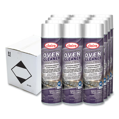Claire Heavy Duty Foaming Oven Cleaner, 20 oz Aerosol Spray, 12/Carton (824)