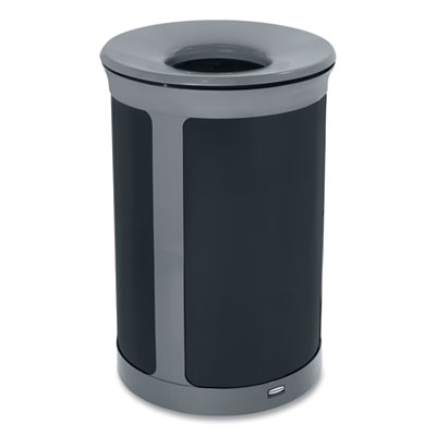 Rubbermaid Commercial ENHANCE Series Waste Receptacle, 23 gal, Metal, Pearl Gray/Umbra Gray (2172849)