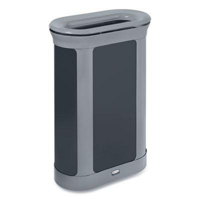 Rubbermaid Commercial ENHANCE Series Waste Receptacle, 13 gal, Metal, Pearl Gray/Umbra Gray (2172851)