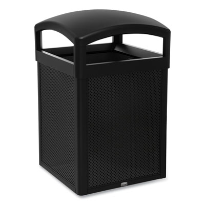 Rubbermaid Commercial TAILOR Decorative Outdoor Waste Receptacle Frames, 41 gal, Metal, Black (2182672)