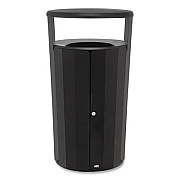 Rubbermaid Commercial RESIST Round Waste Container, 33 gal, Metal, Black (2185041)