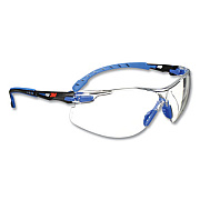 3M Solus 1000 Series Safety Glasses, Frameless, Blue Arms, Clear Single Lens (S1101SGAF)