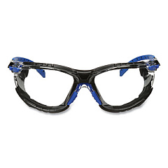 3M Solus 1000 Series Safety Glasses, Frameless, Black/Blue Arms, Clear Single Lens (S1101SGAFKT)