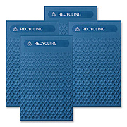 Rubbermaid Commercial Large Prelabeled Recycled Waste Panels for Tailor and Landmark Series Containers, 20.72" x 0.5" x 34.33", Blue, 4/Carton (2182674)