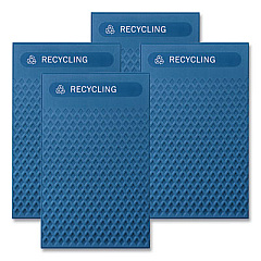 Rubbermaid Commercial Large Prelabeled Recycled Waste Panels for Tailor and Landmark Series Containers, 20.72" x 0.5" x 34.33", Blue, 4/Carton (2182674)