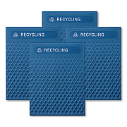 Rubbermaid Commercial Medium Prelabeled Recycled Waste Panels for Tailor and Landmark Series Containers, 20.72" x 0.5" x 27.95", Blue, 4/Carton (2182677)