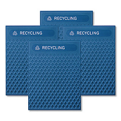 Rubbermaid Commercial Medium Prelabeled Recycled Waste Panels for Tailor and Landmark Series Containers, 20.72" x 0.5" x 27.95", Blue, 4/Carton (2182677)