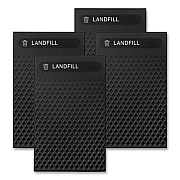 Rubbermaid Commercial Large Prelabeled Landfill Waste Panels for Tailor and Landmark Series Containers 20.72" x 0.5" x 34.33", Black, 4/Carton (2182679)