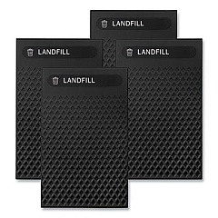 Rubbermaid Commercial Large Prelabeled Landfill Waste Panels for Tailor and Landmark Series Containers 20.72" x 0.5" x 34.33", Black, 4/Carton (2182679)