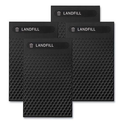 Rubbermaid Commercial Large Prelabeled Landfill Waste Panels for Tailor and Landmark Series Containers 20.72" x 0.5" x 34.33", Black, 4/Carton (2182679)