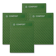 Rubbermaid Commercial Medium Prelabeled Compost Waste Panels for Tailor and Landmark Series Containers, 20.72" x 0.5" x 27.95", Green, 4/Carton (2182673)