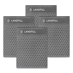 Rubbermaid Commercial Medium Prelabeled Landfill Waste Panels for Tailor and Landmark Series Containers, 20.72" x 0.5" x 27.95", Black, 4/Carton (2182671)