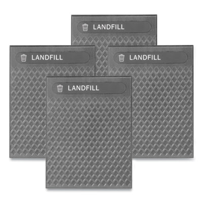 Rubbermaid Commercial Medium Prelabeled Landfill Waste Panels for Tailor and Landmark Series Containers, 20.72" x 0.5" x 27.95", Black, 4/Carton (2182671)