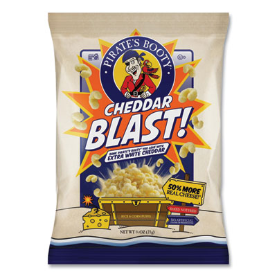 Pirate's Booty Cheddar Blast, Cheddar Cheese, 0.75 oz Bag, 16/Carton (32400002)