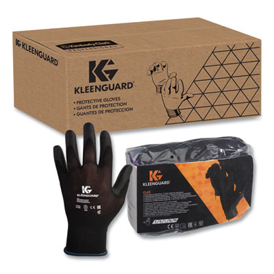 KleenGuard G40 Polyurethane Coated Gloves, EN388: 3131X, 15" Long, Medium, Black, 12 Pairs (13838)