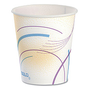 SOLO Paper Water Cups, ProPlanet Seal, 5 oz, Meridian Design, 100/Sleeve, 25 Sleeves/Carton (52MD)
