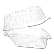 Dart Showtime Clear Hinged Containers, Pie Wedge, 6.67 oz, 6.1 x 5.6 x 3, Clear, Plastic, 125/Pack, 2 Packs/Carton (C54HT1)