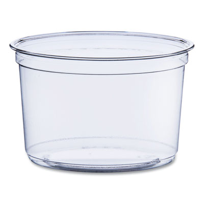 SOLO Bare Eco-Forward RPET Deli Containers, ProPlanet Seal, 16 oz, 4.6" Diameter x 3" h, Clear, Plastic, 500/Carton (DM16R)