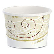 SOLO Double Poly Paper Food Containers, 12 oz, 3.6" Diameter x 3.3" h, Symphony Design, 25/Pack, 20 Packs/Carton (HS4125SYM)