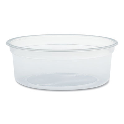 Dart MicroGourmet Food Container, 8 oz, 4.1" Diameter x 1.14" h, Clear, Plastic, 500/Carton (MN80100)
