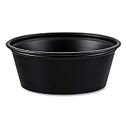 SOLO Portion Containers, 1.5 oz, Plastic, Black, 250/Bag, 10 Bags/Carton (P150BLK)