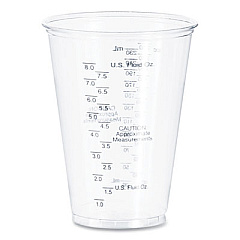Dart PET Graduated Medical and Dental Cups, 10 oz, Plastic, Clear, 50/Bag, 20 Bags/Carton (TP10DGM)