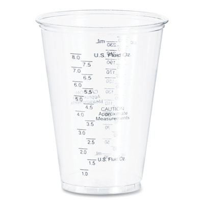 Dart PET Graduated Medical and Dental Cups, 10 oz, Plastic, Clear, 50/Bag, 20 Bags/Carton (TP10DGM)