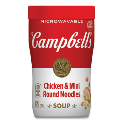 Campbell's Soup On The Go Chicken with Mini Noodles, 10.75 oz Cup, 8/Carton (35100007)