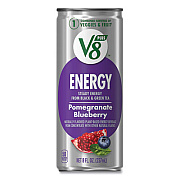 Campbell's V8 Plus ENERGY, Pomegranate Blueberry, 8 oz Can, 24/Carton (35100014)