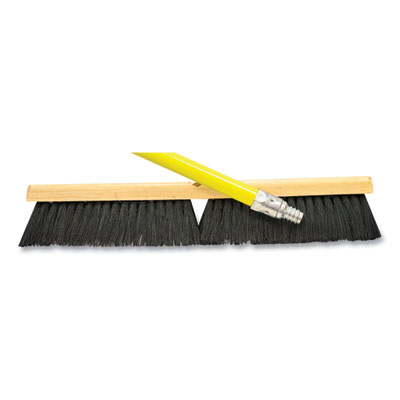 Boardwalk Tampico Push Broom Kit, 24" x 64" Metal Handle, Black/Yellow (20224KIT)