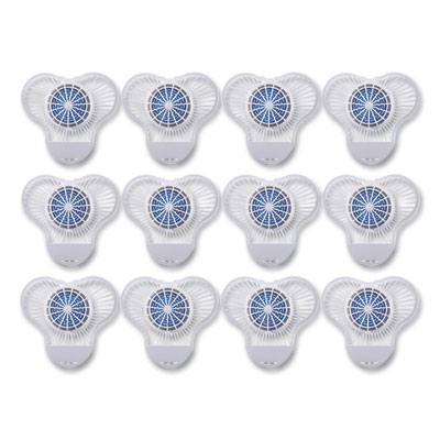 Boardwalk Urinal Screen with Non-Para Deodorizer Block, Green Apple Scent, Blue/White, 3.25 oz, 12/Box (NUS)