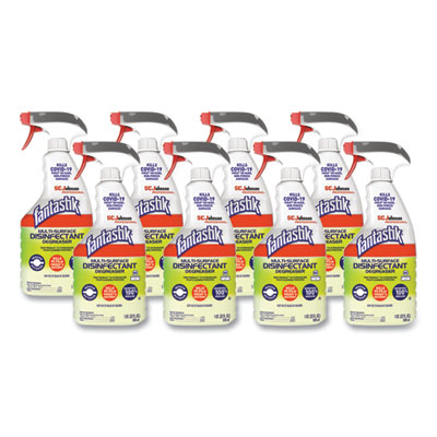 Fantastik Multi-Surface Disinfectant Degreaser, Herbal, 32 oz Spray Bottle, 8/Carton (311836)
